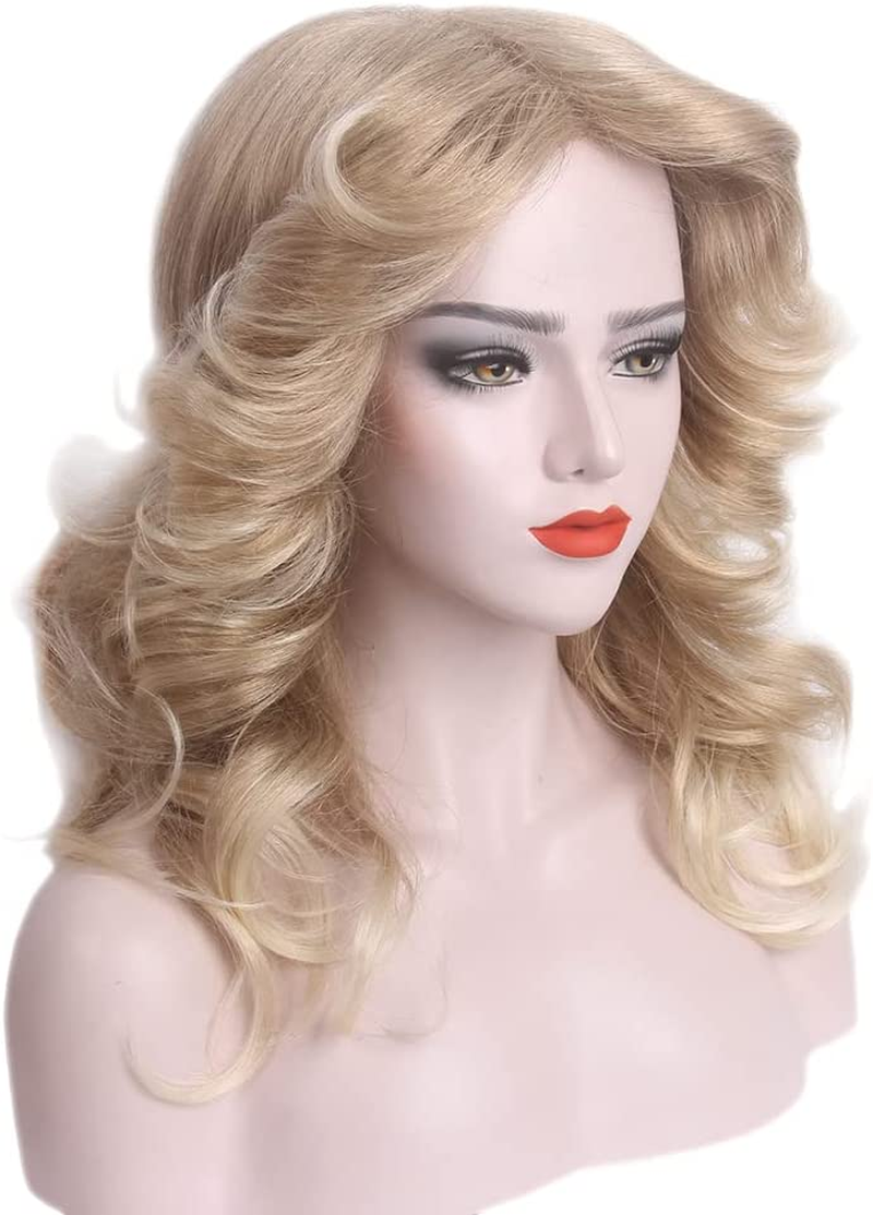 Stfantasy 1920S Wig for Women Mid Long Wave Blonde Hair Natural Wig Women Daily Costume Cosplay Party image number 2