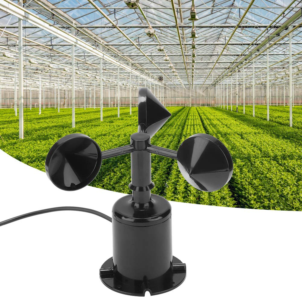 Wind Speeds Sensor Anemometer,0-70M/S Environment Output Pulse Type Three Cups Aluminum Alloyed Wind Speeds Transmitter for Greenhouses Weather Stations