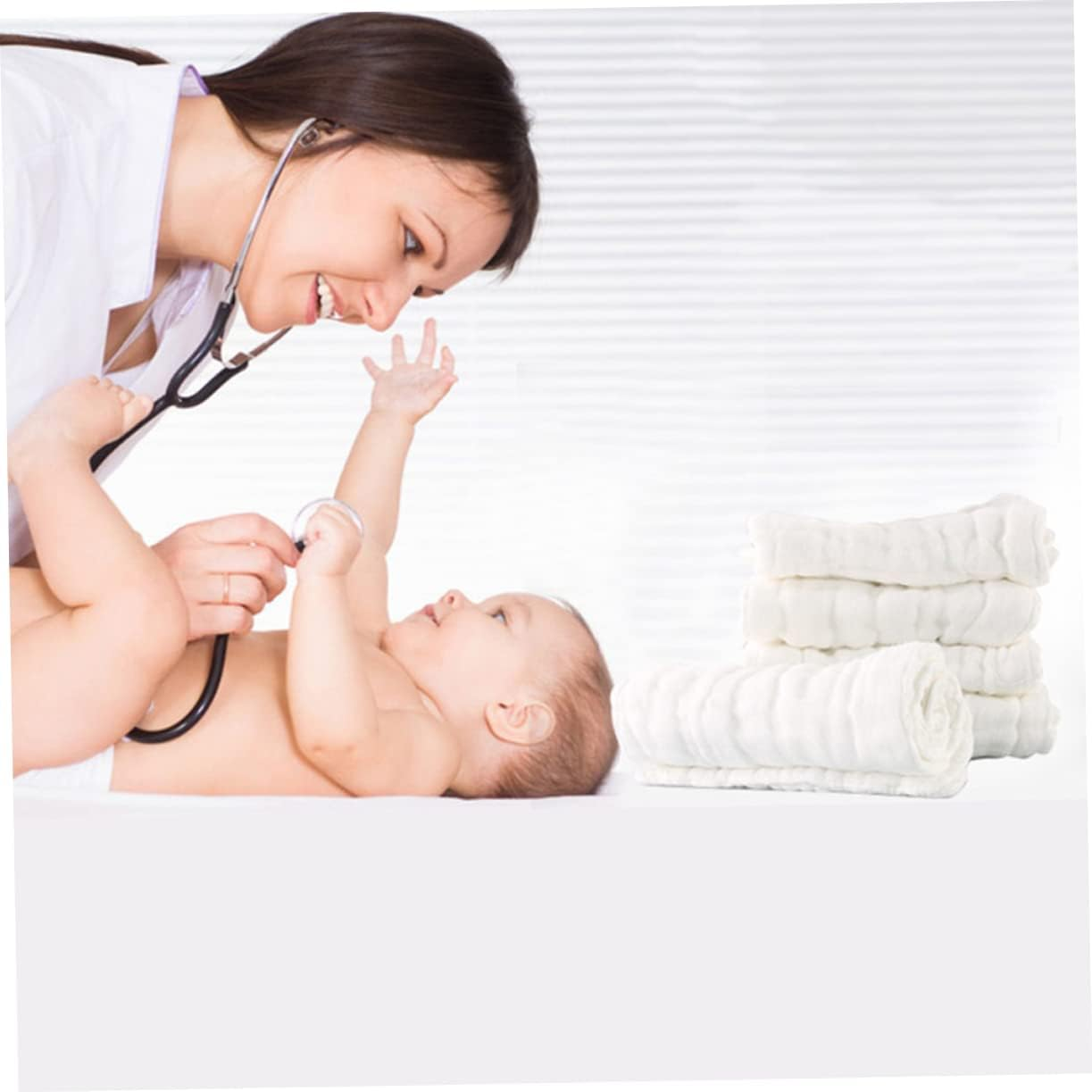 5Pcs Pure Cotton Gauze Diapers for Newborns Soft Breathable Leak Nappies High Absorbency image number 5