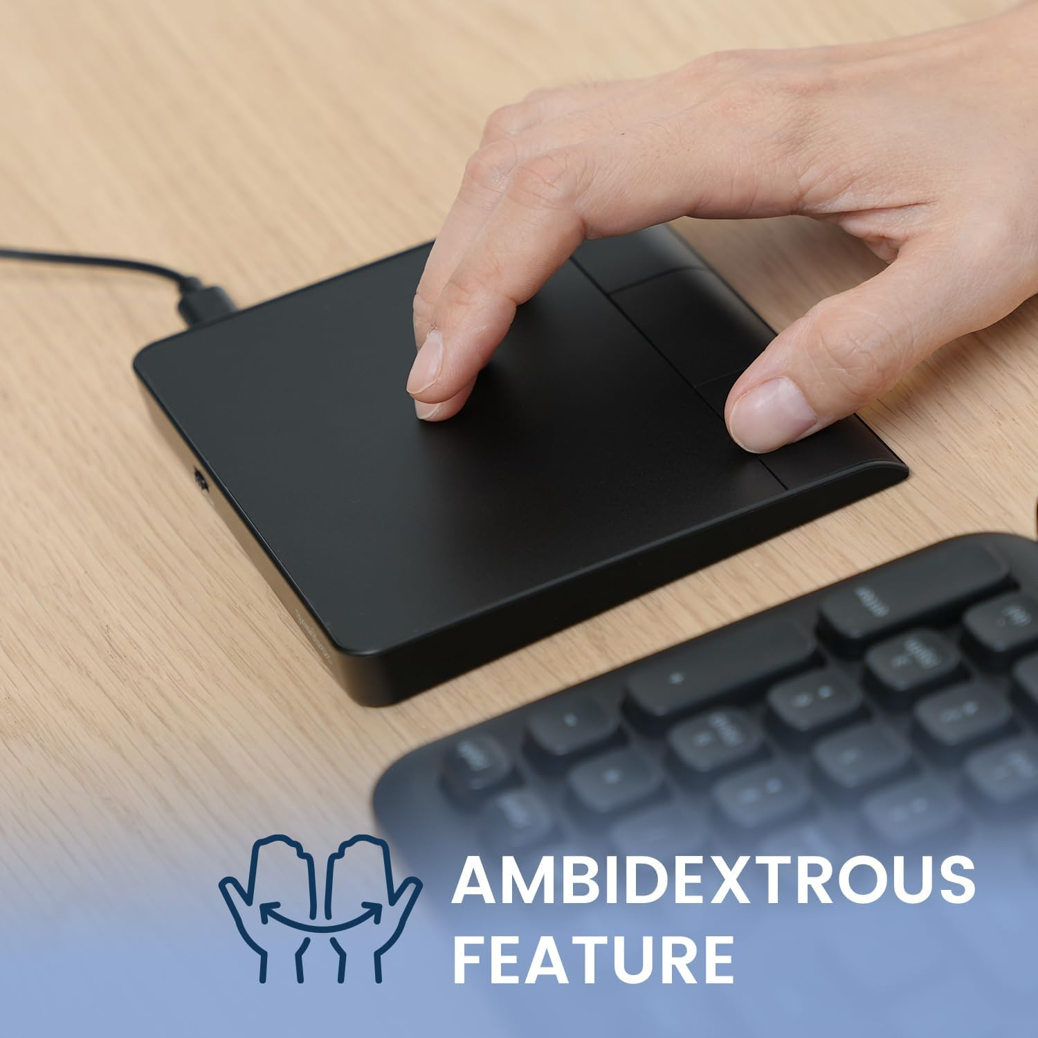 Perixx PERIPAD-506 Wired Slim USB Touchpad - Wired Detachable Touchpad for Desktop and Laptop User - Large Size 5.31X4.57X0.55 Inches - Black image number 5