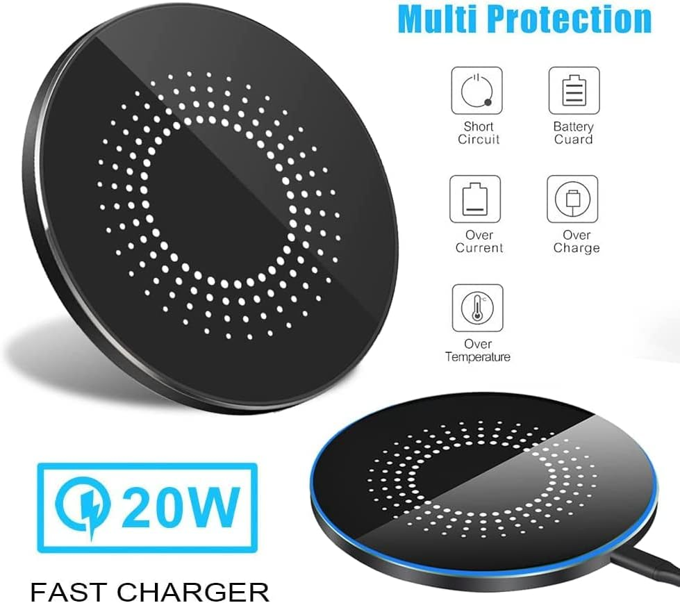 Wireless Charging Pad 20W, Fast Wireless Charger Wireless Phone Charger Compatible with Iphone 12/13/14/15/16, Inductive Charging Station Compatible with Samsung Galaxy S24/S23/S22/S21/Google Pixel image number 1