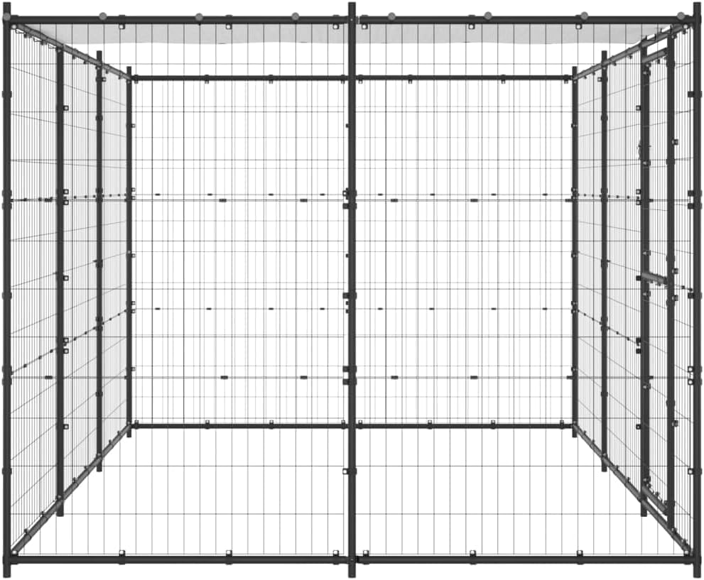 Outdoor Dog Kennel Steel with Roof Large Pet Enclosure 7.26 M&sup2; Backyard Shelter image number 4