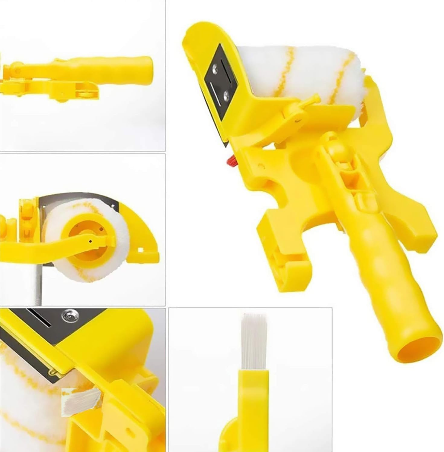 Paint Edger Roller Brush,Multifunctional Hand-Held Clean-Cut Paint Edger Roller Brush Portable Tool Kit, Pole Mountable Paint Edger with Roller and Brush for Home Room Wall Ceiling Painting