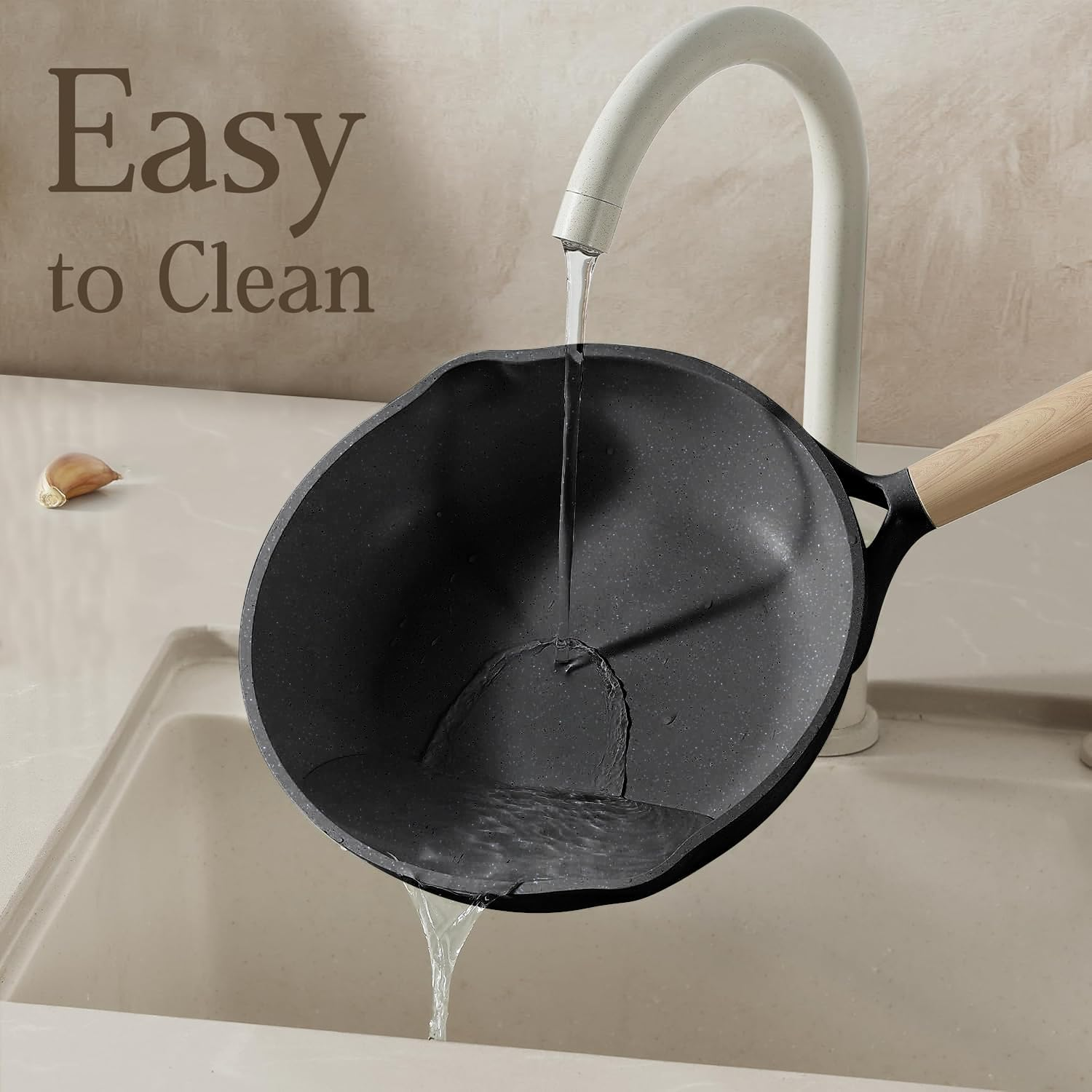 17Pcs Pots and Pans Set, Kitchen Cookware Set with Removable Handle, Non-Stick Aluminum Kitchen Cooking Sets, Silicone Tools and Pot Protectors, Versatile Cooking Essentials, PFAS and PFOA Free image number 3