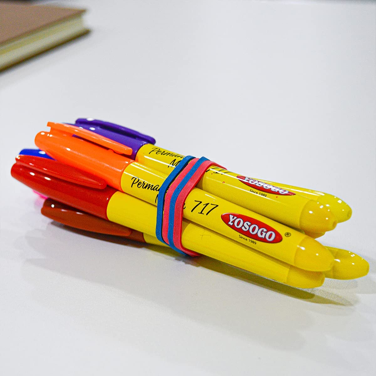 Yosogo Assorted Color Rubber Band Ball, 2-Pack - over 390 Total Strong & Stretchy Bands - Ideal for Office Supplies, Classroom Organization, and DIY Craft Projects