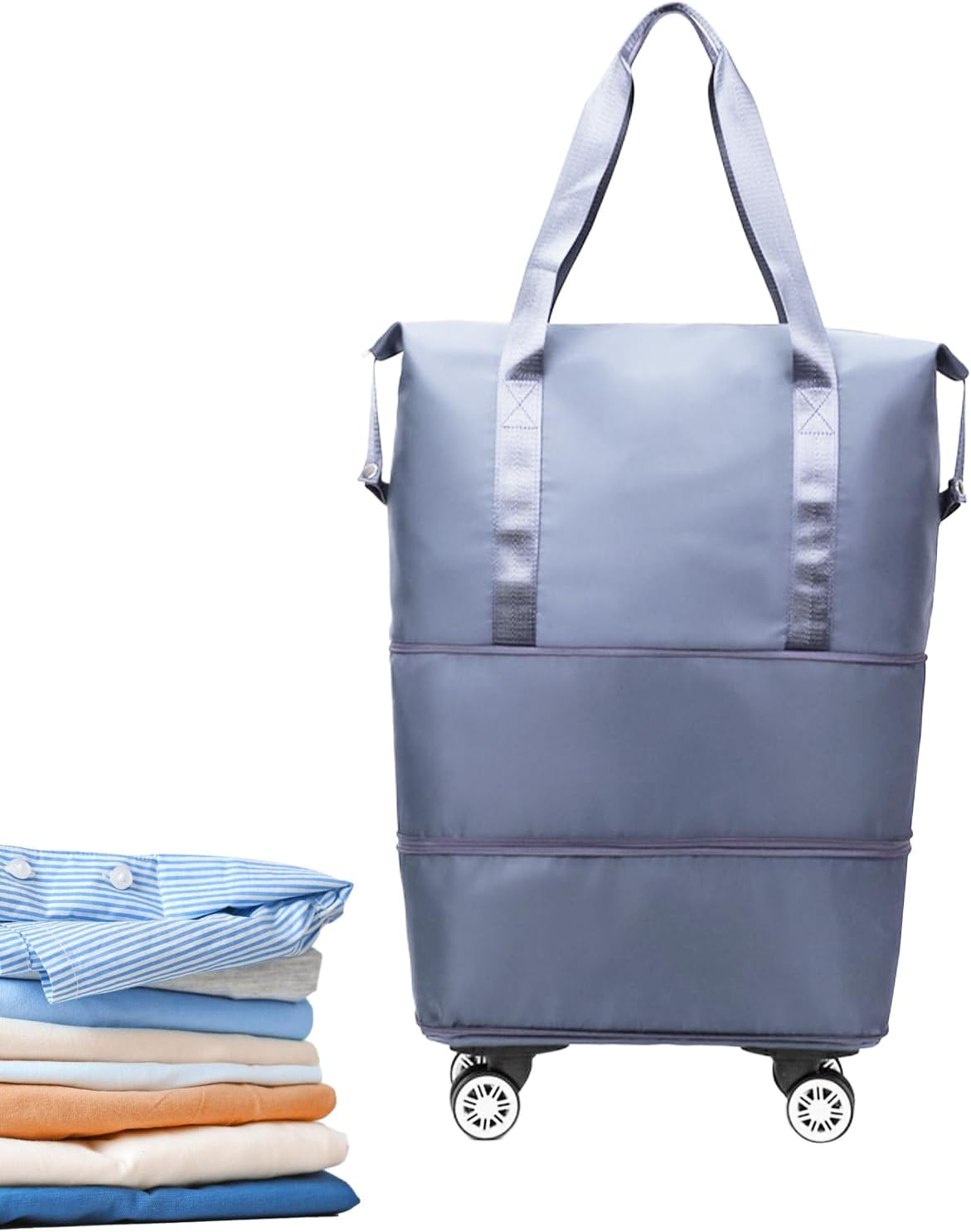 Duffle Bag with Wheels | Rolling Duffle Bag Underseat Handbag,Overnight Organization Garment Carrier for Gym Shopping Excavation Weekend Getaways Holiday