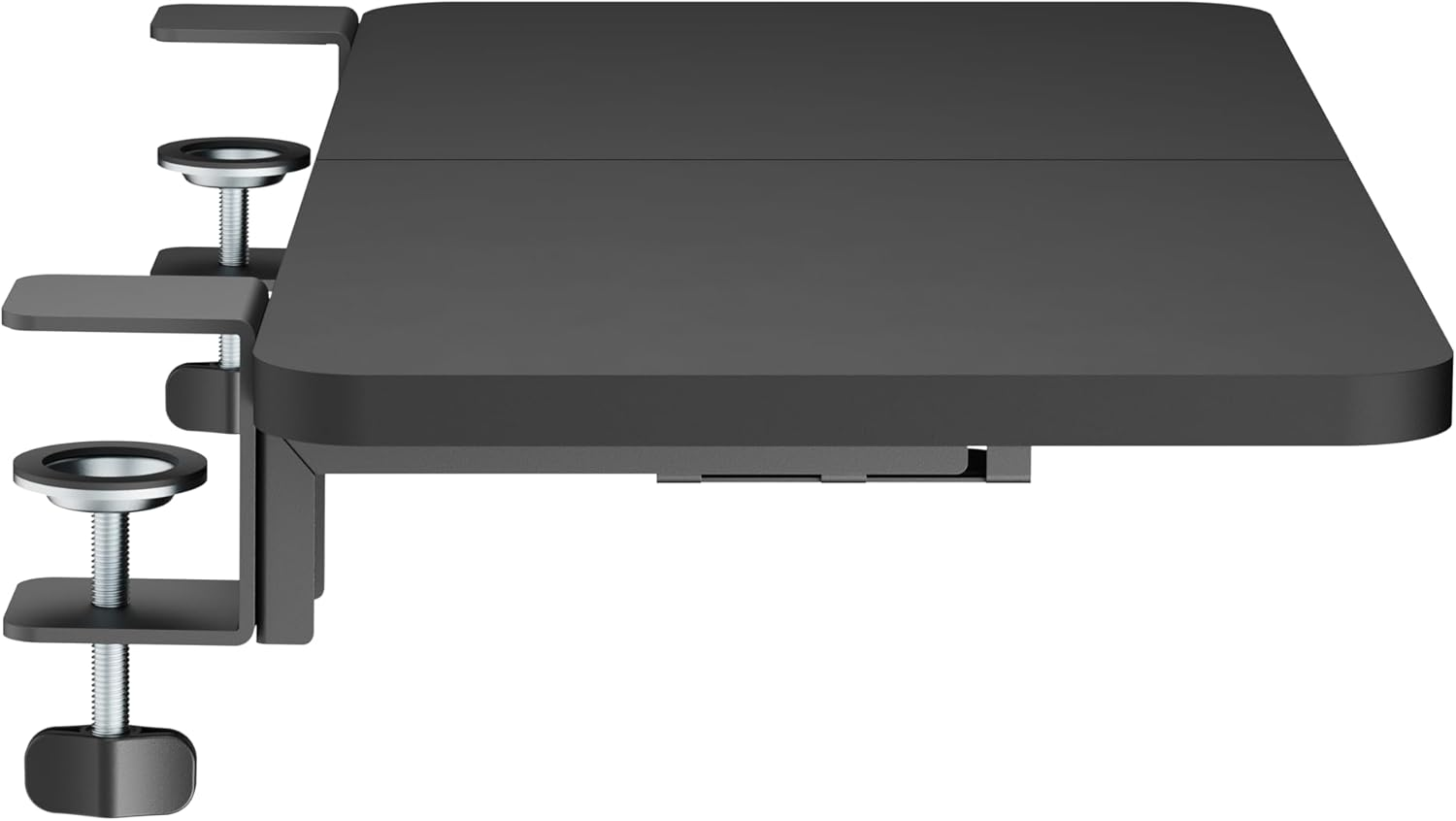 Officeozone Desk Extension Tray with Storage Holders, Heavy-Duty Clamp,Matte Black, Expand Workspace with Laptop & Headphone Holders image number 3