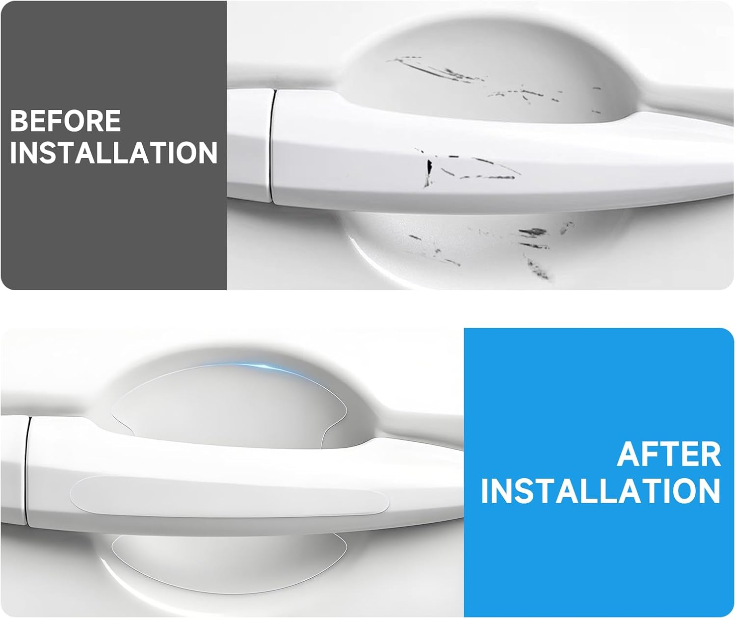 Anti-Scratch Car Door Protectors - 8 Pcs Transparent Handle Edge Guards, Waterproof PVC Car Accessories for Garage Wall & Paint Shield, Uv-Resistant Universal Fit Residue-Free image number 4