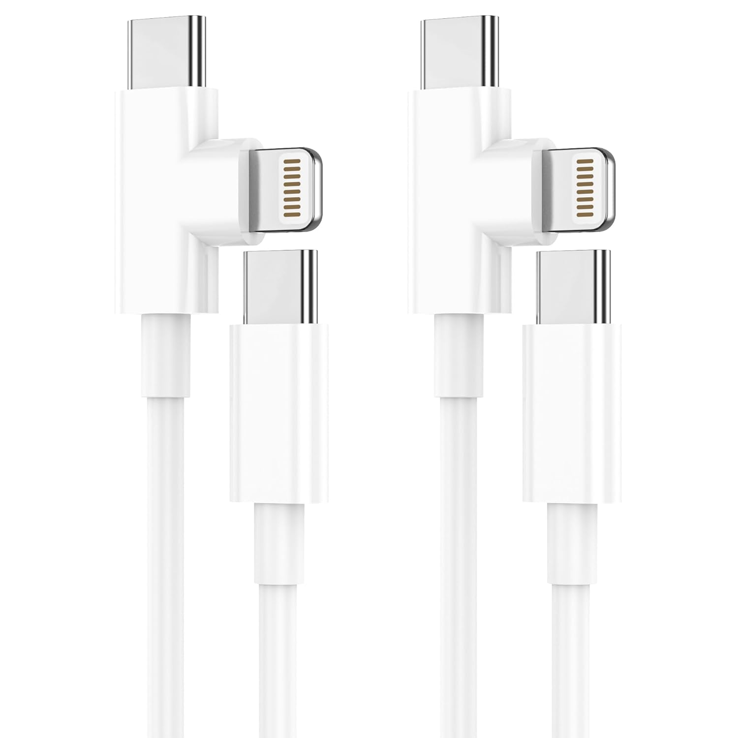AMITOME 2 in 1 USB C to USB C and IP Fast Car Charging Cable 2M（2 Pack）,100W Mfi Certified Charging Cord Power Delivery for Iphone Charging Cord Compatible with Iphone 16 15 14 13 Pro Max Mini X image number 3
