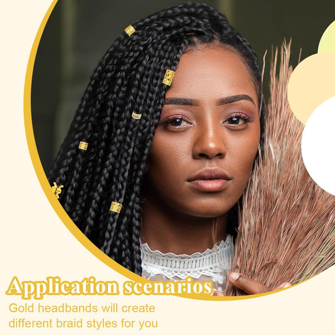 XUKZIMA 120 Pieces Dreadlocks Jewellery Adjustable Metal Cuffs Hair Spiral Clips Dreadlocks Beads Braiding Hair Jewellery for Men and Women Gold image number 5