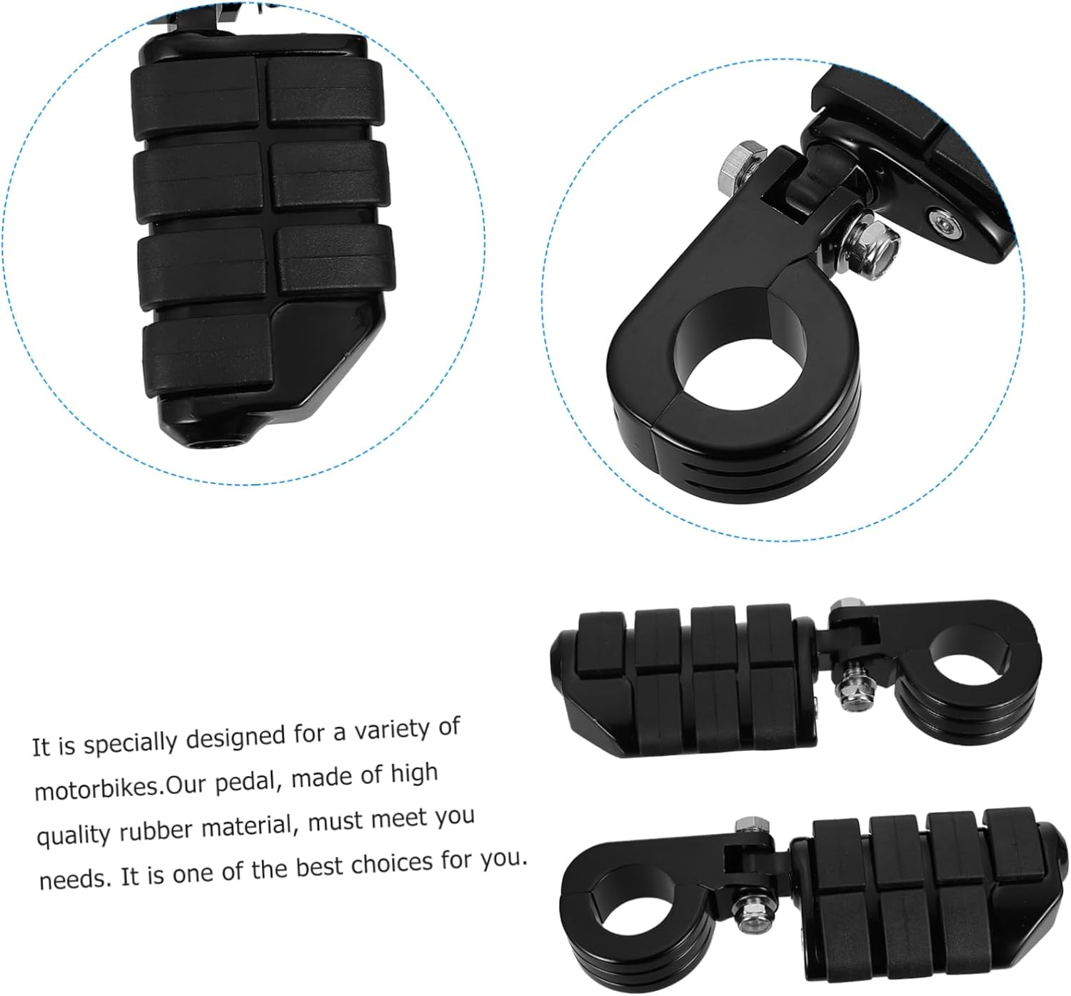 Ibasenice Guardrail Pedal Motorcycle Foot Pegs Footrest Practical Pedals Motorbike Foot Pegs for Riding Scenarios image number 6