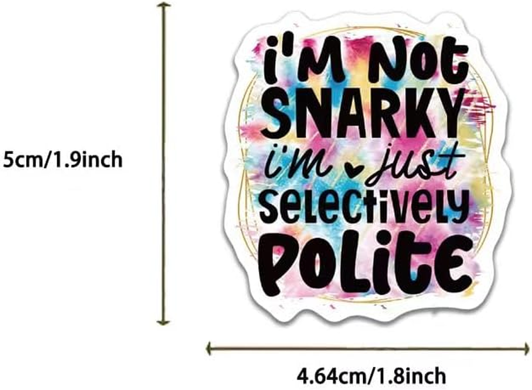 50 PCS Sarcastic Stickers - Funny, Snarky Quotes for Water Bottle, Laptop, Phone, Hard Hat, Bumper & Gifts - Boho Indian image number 6