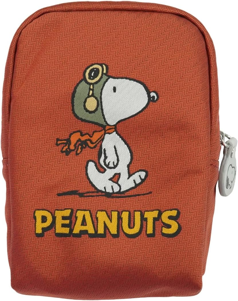 Peanuts PNDW1634 Peanuts Cosmetic Bag (Snoopy Flying Ace Pattern), Orange