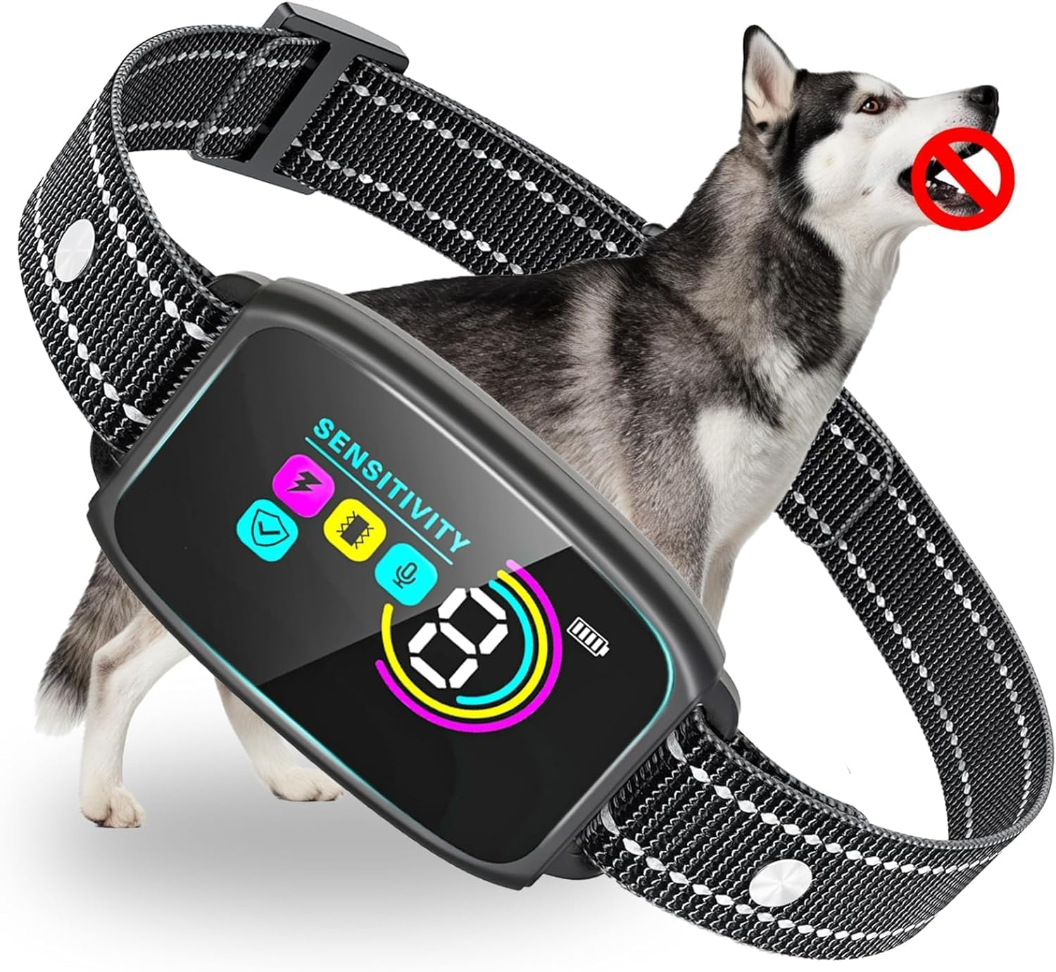 Dog Bark Collar, Smart Bark Collar for Small Medium Large Dogs, Automatic No Shock anti Barking Training Collar, Rechargeable No Bark Collar with 8 Adjustable Sensitivity & Beep Vibration Modes image number 5