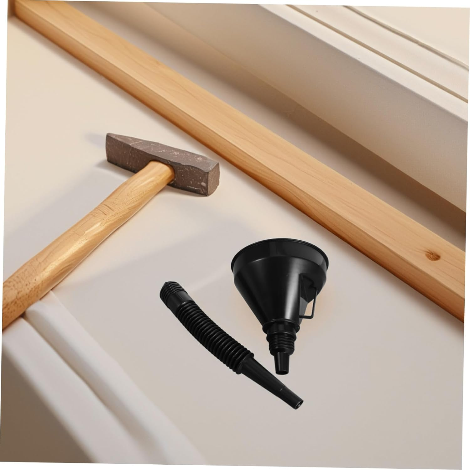 NAMOARLY Heavy Duty Funnel Automotive Use Plastic Long Neck Flexible Hose Oil Coolant Car Motorcycle Travel Kit image number 1