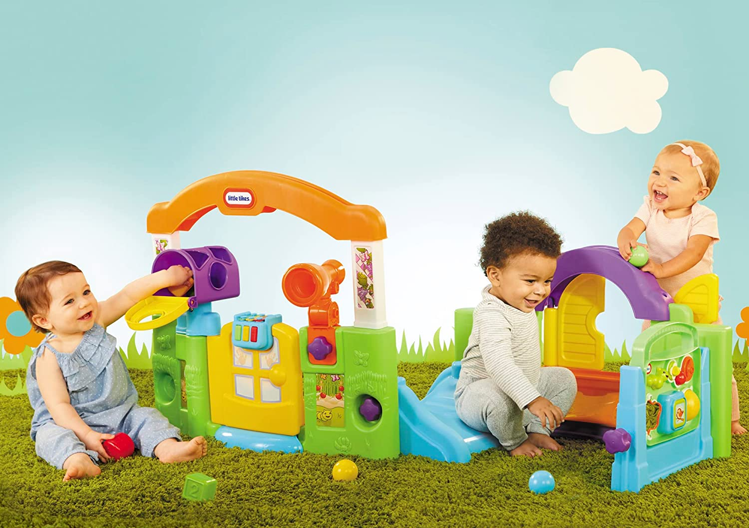 Little Tikes Activity Garden - Interactive Play Centre for Infants and Toddlers with Shape Sorter, Ball Drop, Piano and Telescope, Supports Fine Motor Skill Development - Ideal for Ages 6 to 36 Months