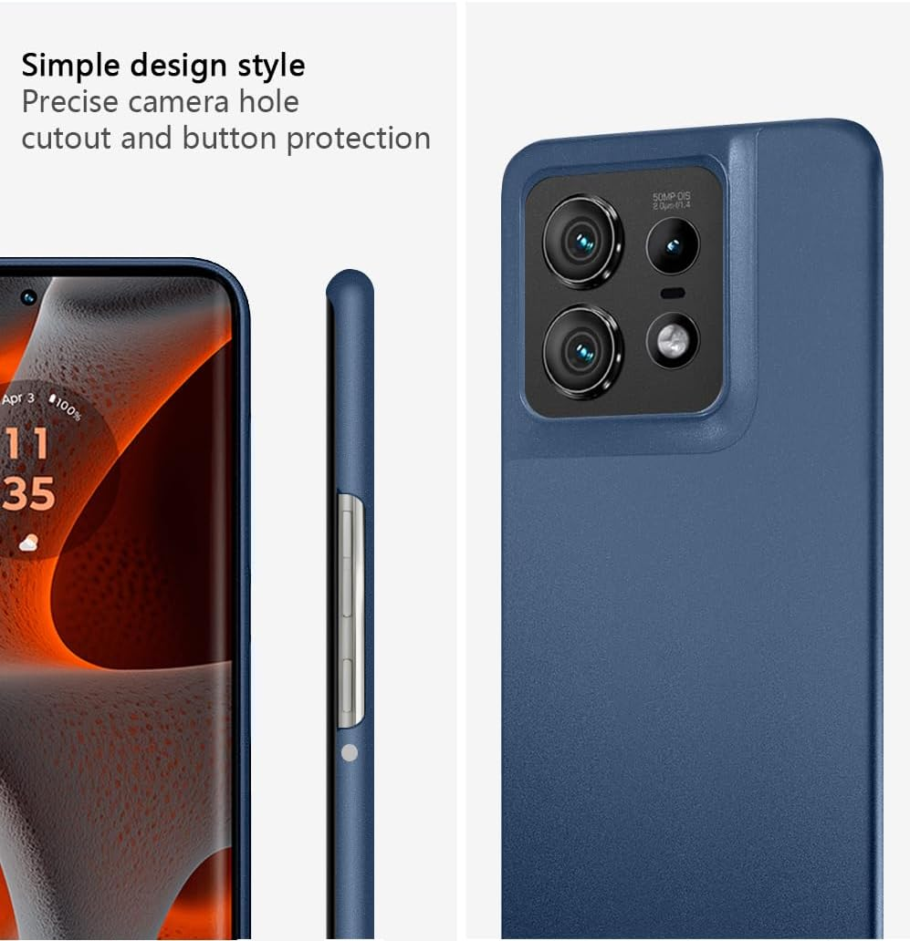 Bastmei Case for Motorola Moto Edge 50 Pro, Ultralight Ultra Thin Scratch-Resistant Non-Slip Camera Protection Matte Texture Hard PC Mobile Phone Case Cover for Motorola Edge50 Pro 6.7 Inch (Blue) image number 4