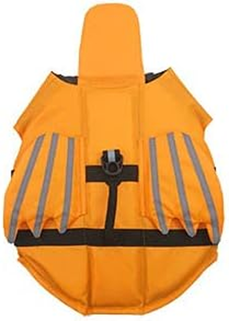 Dog Life Jacket, Ripstop Pet Floatation Evil Life Vest for Small Middle Large Dog, Safe Durable Comfortable Adjustable Preserver with High Buoyancy for Swimming Boating at Pool Beach (L, Orange) image number 2