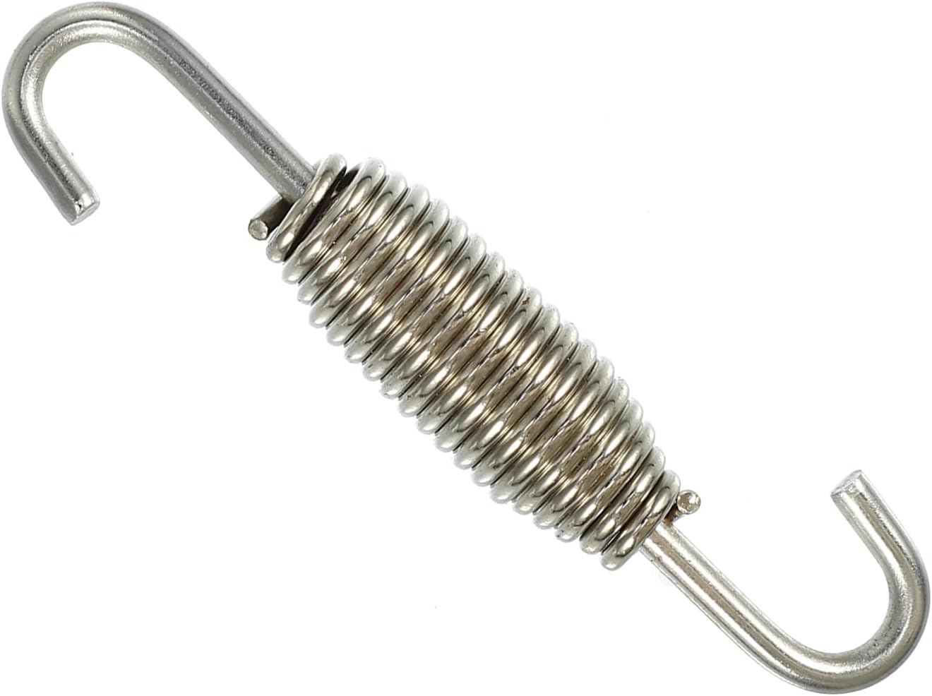 X AUTOHAUX 2Pcs 68Mm 2.68" Motorcycle Muffler Exhaust Pipe Spring Universal Stainless Steel Silver Tone