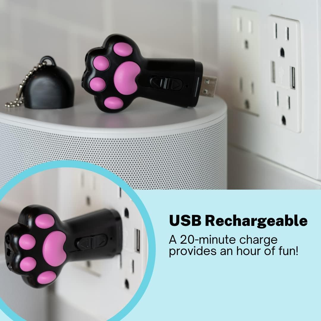 Mumoo Bear Cat Dog Red Pointer Light Toy, 7 in 1 Paw Style Cat Toys Cat Dog Interactive Toy, USB Rechargeable LED Cat Pen Light, Pet Scratching Practice Chase Training Tool (Black) - White image number 4