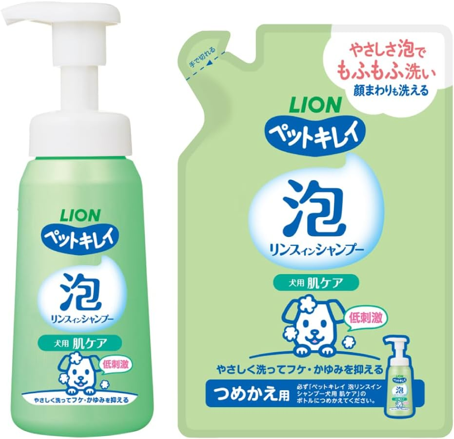 Foam Type: Pet Cleansing Skin Care, Foam Rinse in Shampoo for Dogs, Main Unit 230 + 180 Refill Lion Pet (Amazon.Co.Jp Exclusive) image number 5