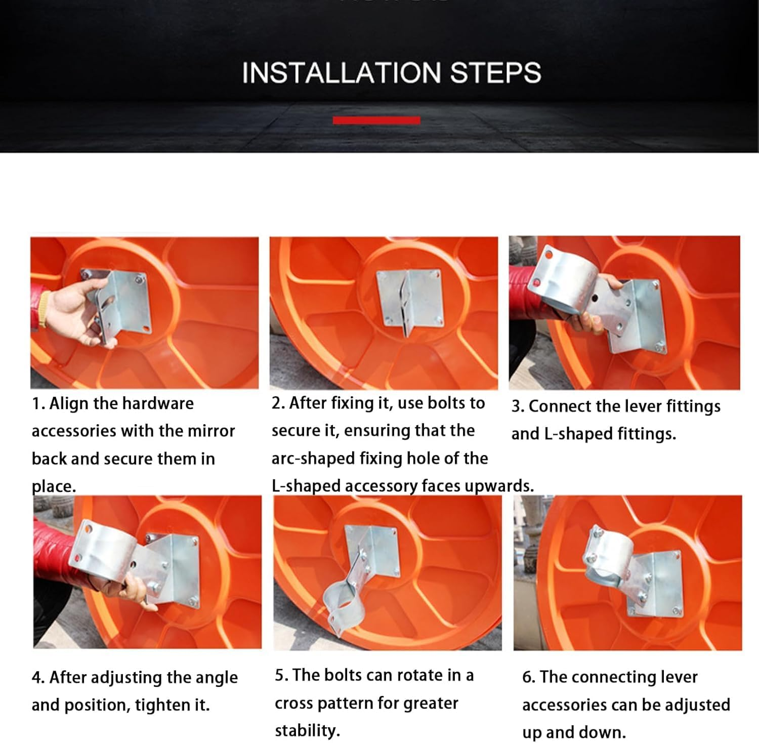 Limcryspp 12 Inch Convex Mirror, Traffic Safety Blind Spot Mirror, Wall Mounted Garage Safety Mirror, Clear Line of Sight (Black) image number 6