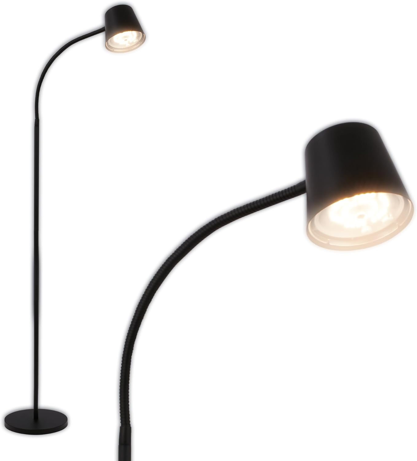 BRILONER - LED Floor Lamp Wireless with Touch, Continuously Dimmable, Battery & Light Source Exchangeable, Battery Floor Lamp, Reading Lamp, Living Room Lamp, Ceiling Floodlight, Floor Lamp, 126.5 Cm