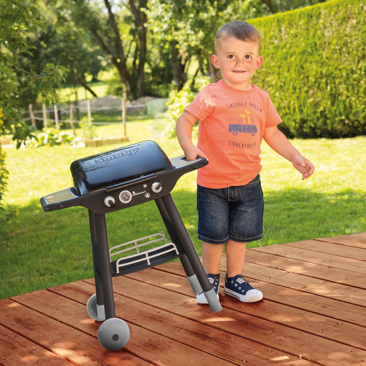 SMOBY BBQ Grill Playset &ndash; Toy Barbecue with Grill, Griddle, 18 Accessories, Magic Retractable Flames & Realistic Gas Lighter &ndash; Pretend Play Outdoor Toy for Kids Ages 3+ image number 5