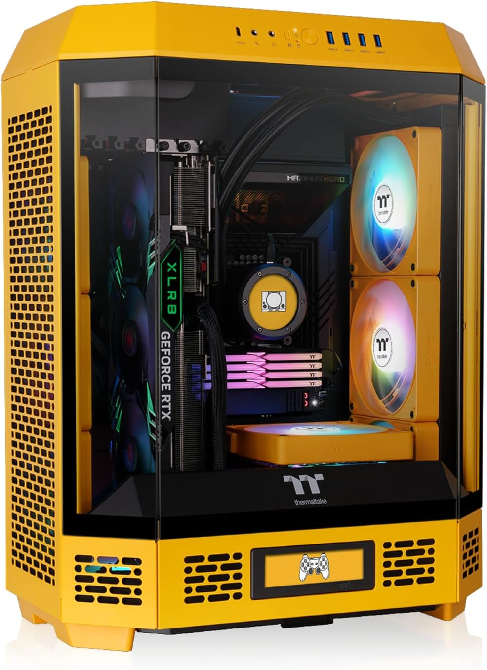 Thermaltake the Tower 600 Tempered Glass Mid Tower Case Bumblebee Edition, CA-1Z1-00M4WN-00