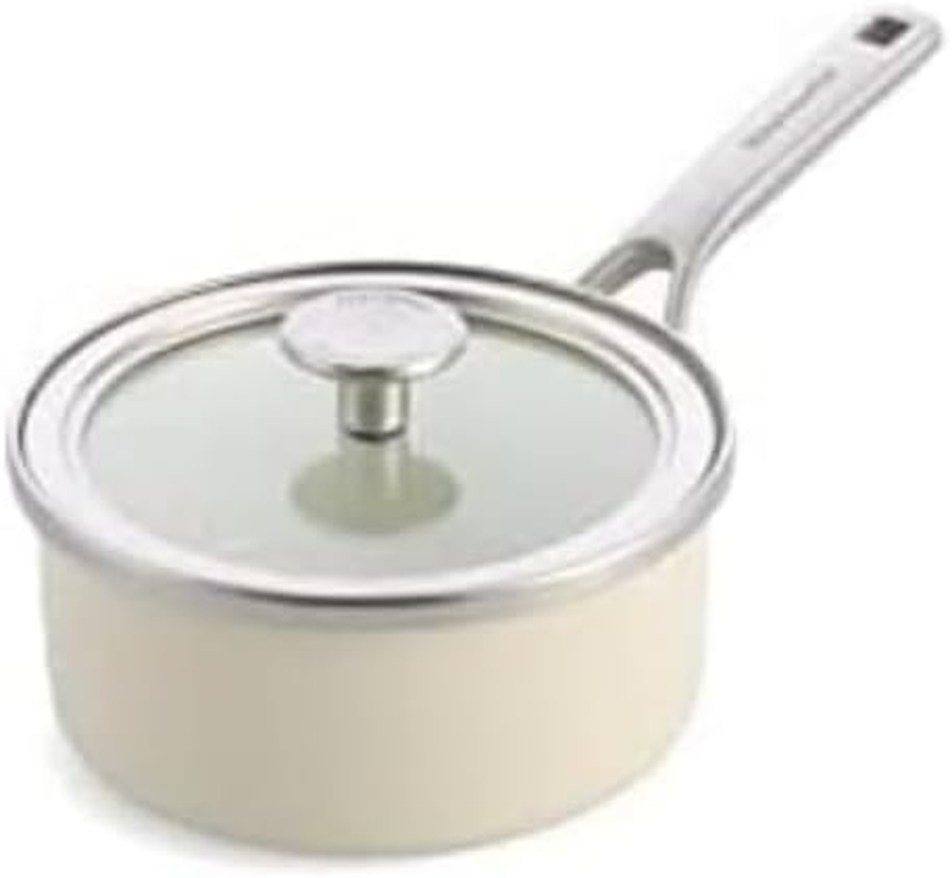 Kitchenaid Steel Core Enamel 16 Cm/1.3 Litre Saucepan with Lid, German Engineered Enamel, Induction, Oven Safe, Almond Cream image number 2