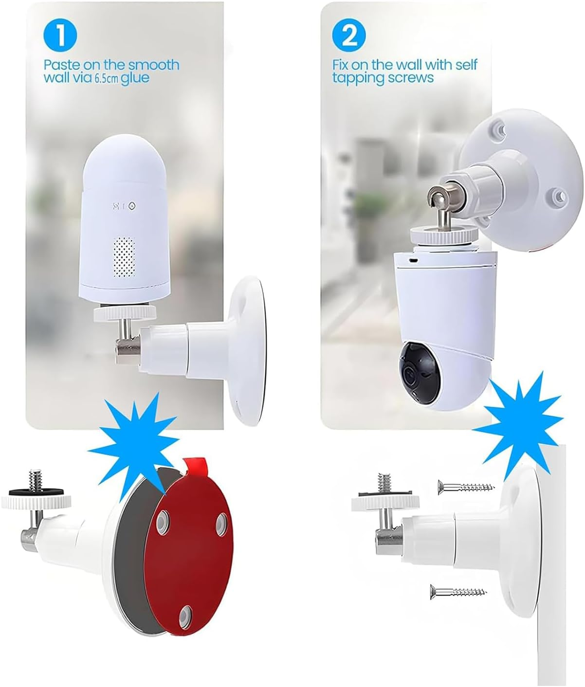 Lyfengdeam 2 Pack Wall Mount Compatible with Wyze Cam Pan V3 & Wyze Cam V4/V3 & Wyze Cam Outdoor/Indoor, 360 Degree Swivel Adjustable Bracket for Wyze Cam and Other Camera with Same Interface (Black) image number 4