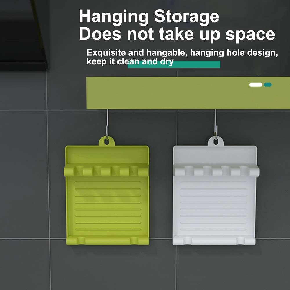 2 Pack Utensil Rest for Stove Top, Spatula/Ladle/Spoon Rest with Drip Pad & Pot Lid Holder Stand for Kitchen, Cooking Utensil No Drip Holder, Multifunction Kitchen Spatula Rack with Lid Holder image number 6