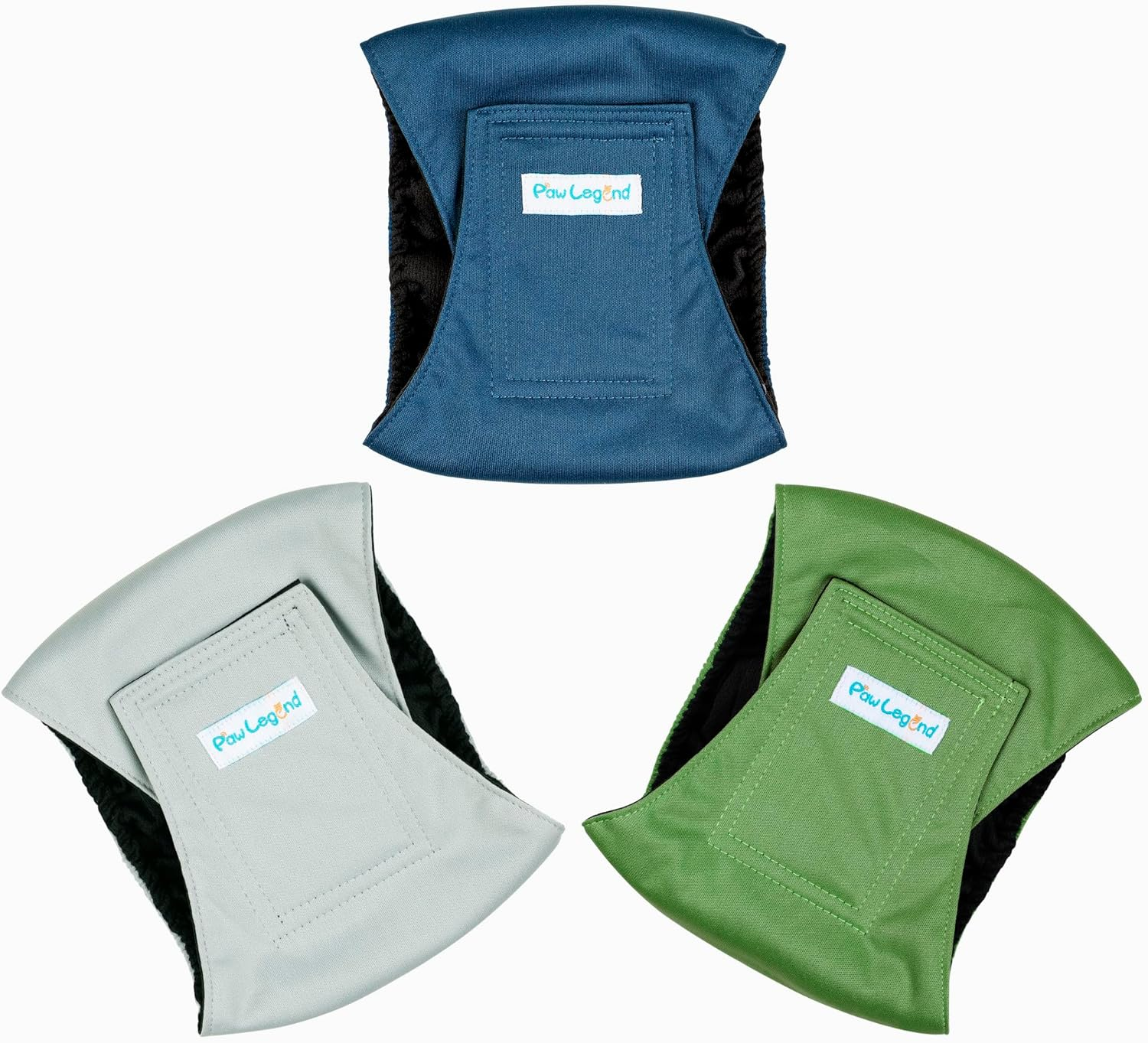 Paw Legend Washable Dog Belly Wrap Diapers for Male Dog (3 Pack,Modern Set,Small,New) image number 3