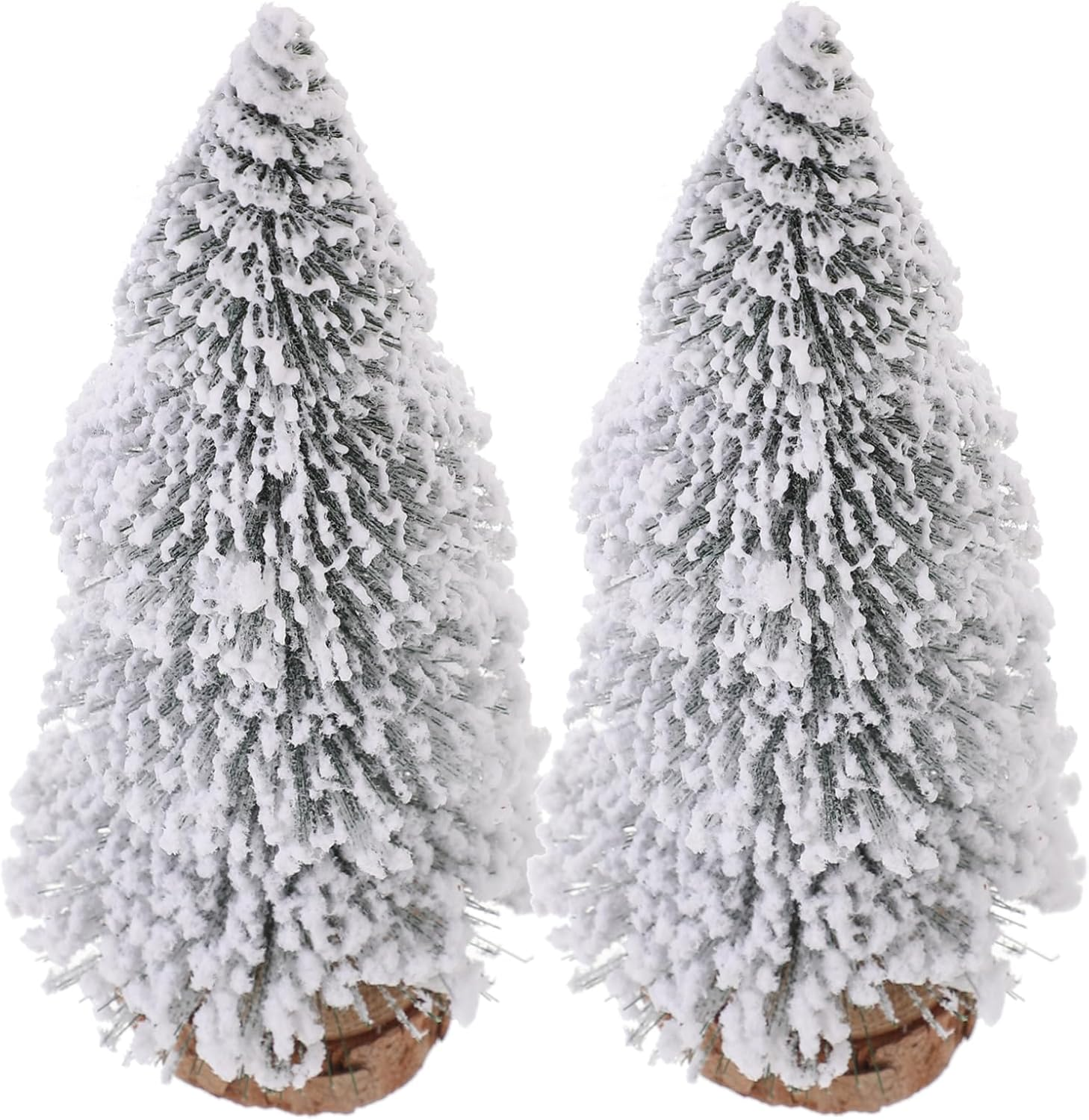 Flat Bottom Mini Christmas Trees Artificial Desktop Decorations 2Pcs Set image number 4