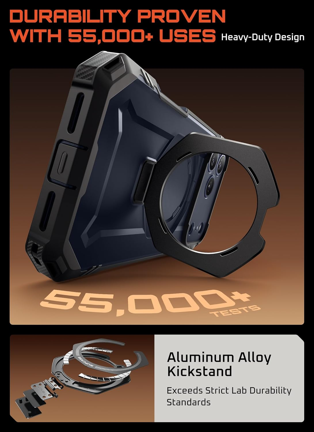 SUPCASE for Iphone 17 Pro Max Case with Tempered Glass Screen Protector (Ubgrip Pro), [Compatible with Magsafe] [Built-In Kickstand] Full-Body Heavy Duty Magnetic Case for Iphone 17 Pro Max, Black