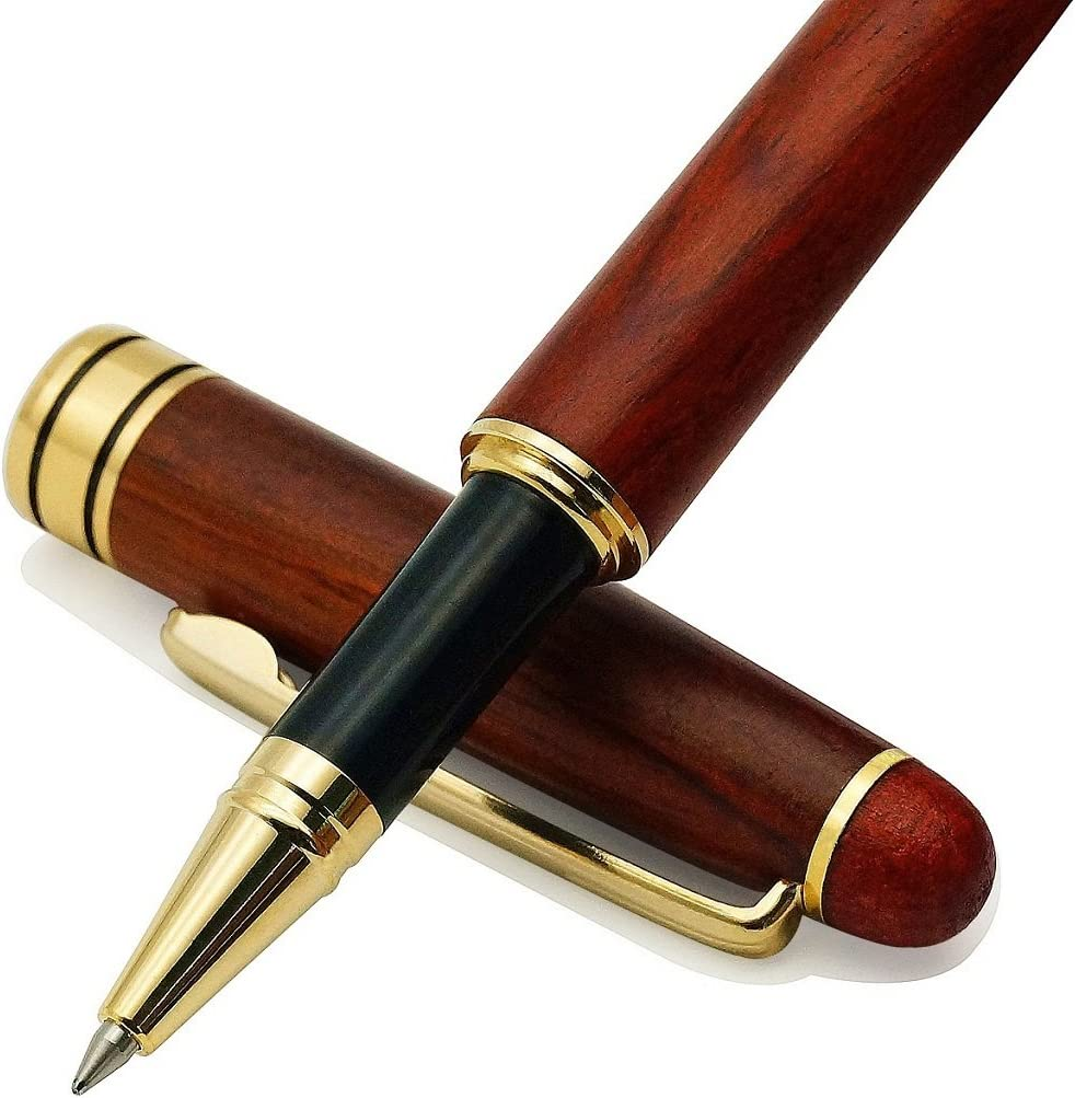 Natural Handcrafted Rosewood Ballpoint Pen Writing Set Luxury Elegant Gift Pen Set for Calligraphy Signature Executive Business image number 6