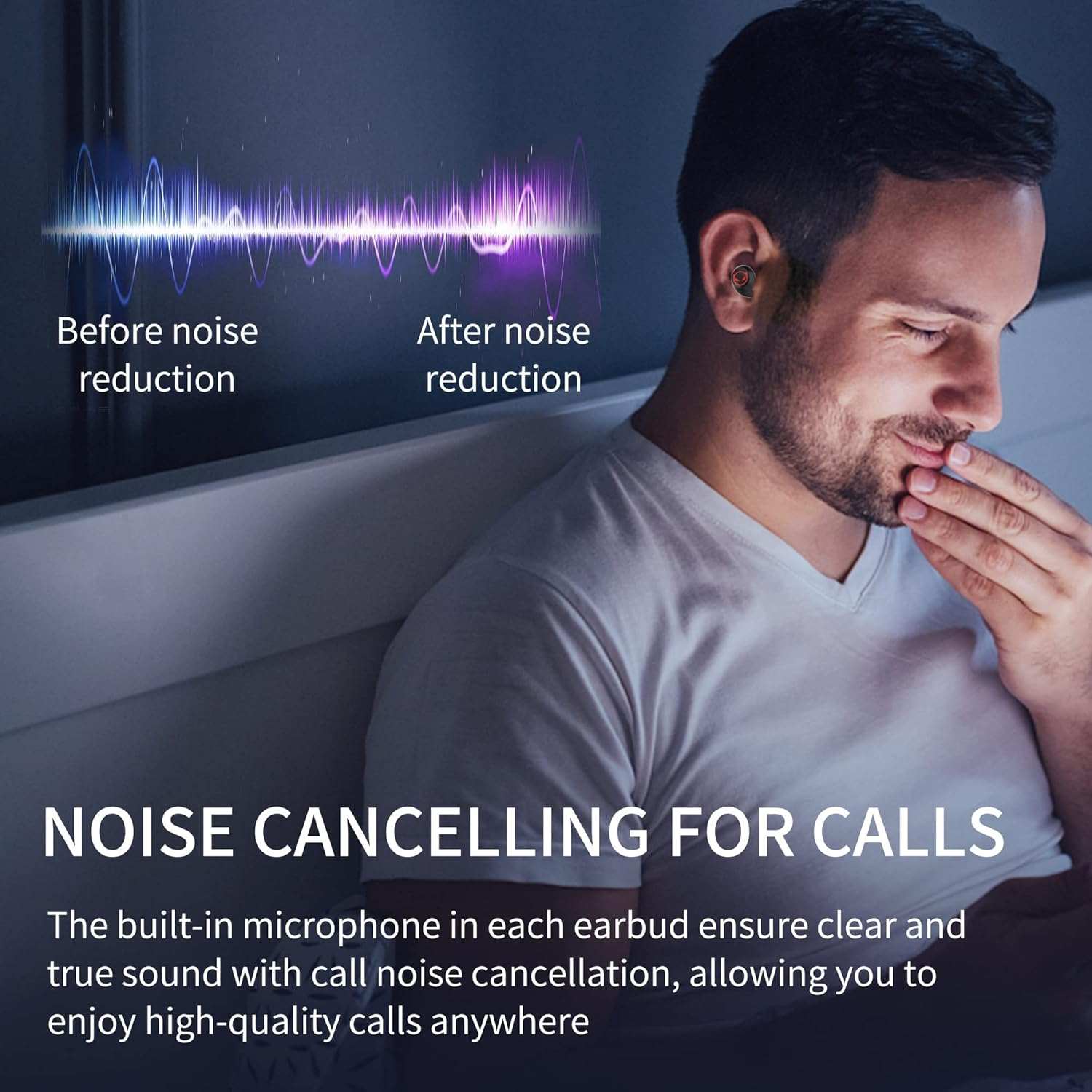 Tiny Bluetooth Earbuds,Kids Wireless Earbuds with Cute USB-C Charging Case, Waterproof Stereo TWS Wireless Earphone for Workout Sport with Micphone,Bluetooth 5.0 Headphones for Ios and Android&hellip;&hellip; - Black image number 3