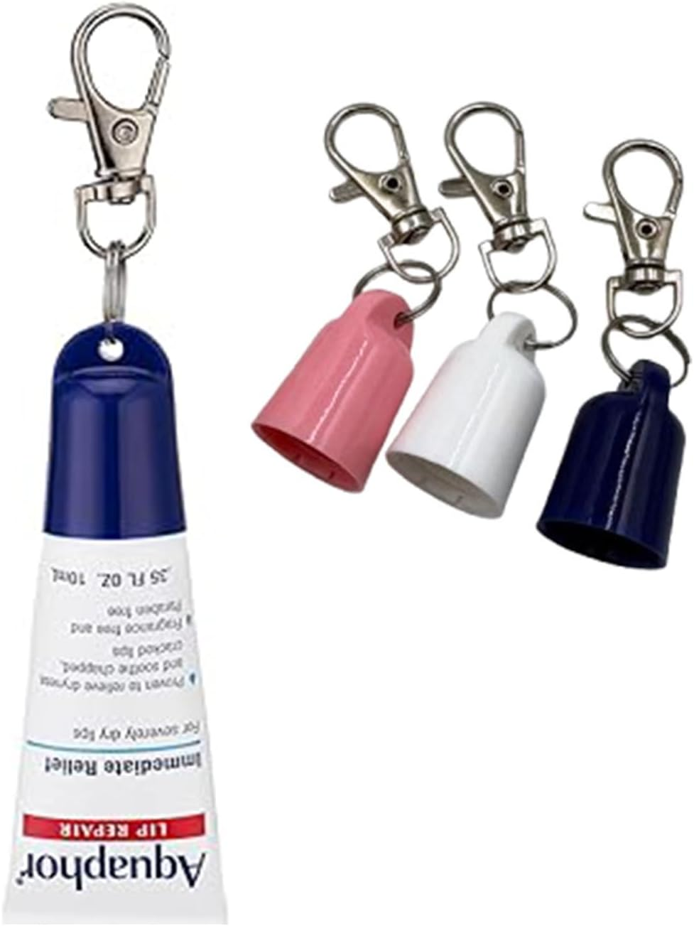 4 PSC Keychain Cap Compatible with 0.35 Oz Lip Balm Portable Holder Keychain Cap Compatible with Lip Repair Tubes (Colorful) image number 3
