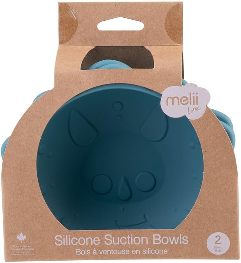 Melii Luxe Silicone Suction Bowls 2 Pack - Dinosaur image number 2