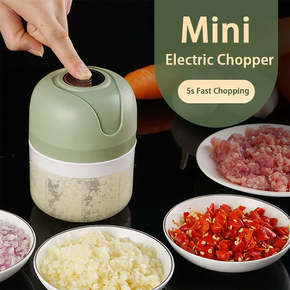 APRIME ADDA Mini Garlic Food Chopper, Electric Veggie Chopper, Grinder Masher , Portable Rechargeable Blender to Vegetable,Wireless RJ-002 RJ-002