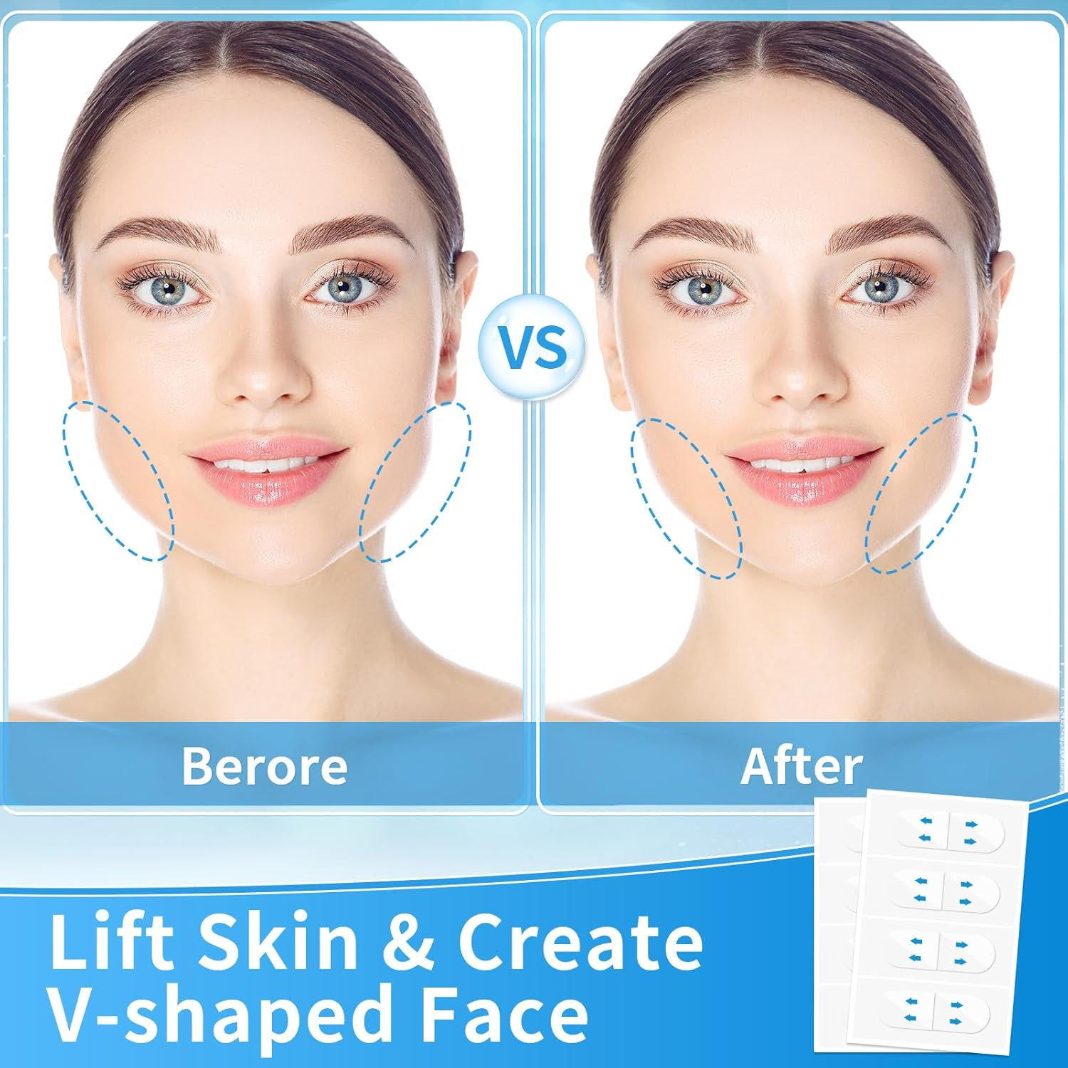 Face Lifting Tape Invisible,156Pcs Face Lift Tape Invisible Neck Tape Face Lifter Tape Instant Lifting for Neck, Eyes, Jowls & Double Chin | Anti-Wrinkle, V-Line Facelift Tapes image number 2