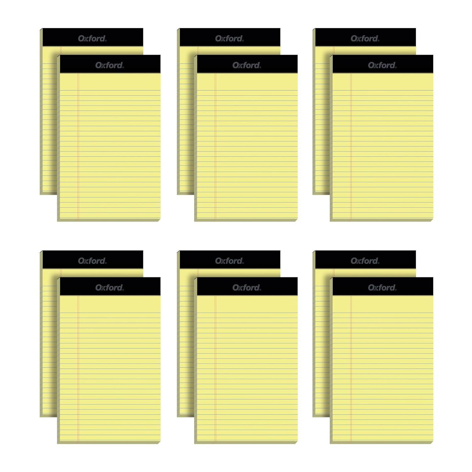 Oxford 5 X 8 Legal Pads, 12 Pack, Narrow Ruled, Yellow Paper, 50 Sheets per Writing Pad, Made in the USA (74017) image number 2