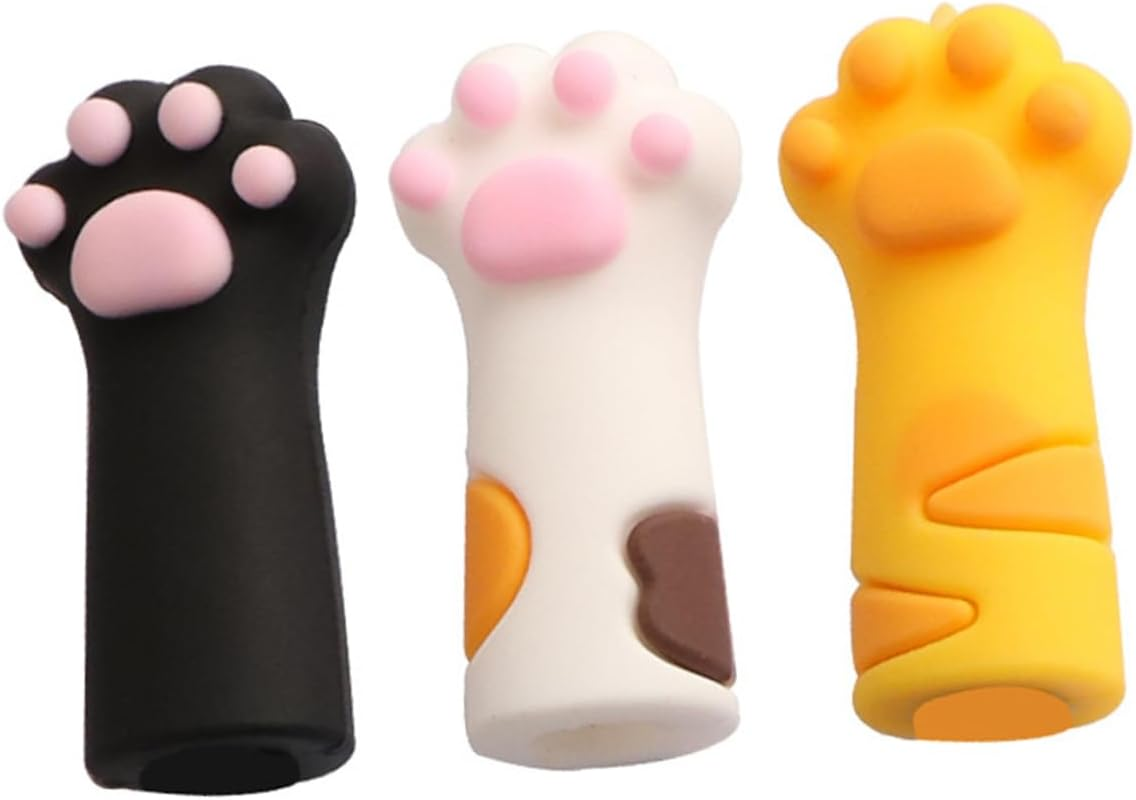 Baluue 3Pcs Cat Paw Silicone Nipper Cover and Tweezers Sleeve, Pvc Pedicure Tool Protector Set for Nail Cuticle Scissors, Suitable for Hand and Foot Nail Care Random Color image number 3
