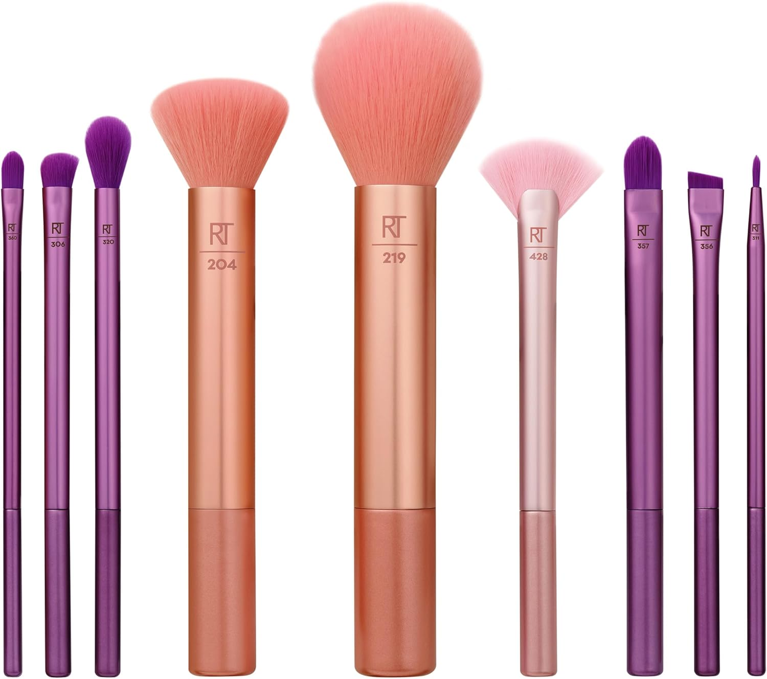 Real Techniques Insta Artist Brush Kit, Face, Cheek & Eye Brush Set, Makeup Brush Kit, for Foundation, Blush, Bronzer, Concealer, & Eyeshadow, Professional Quality Makeup Tools, 9 Piece Set image number 3