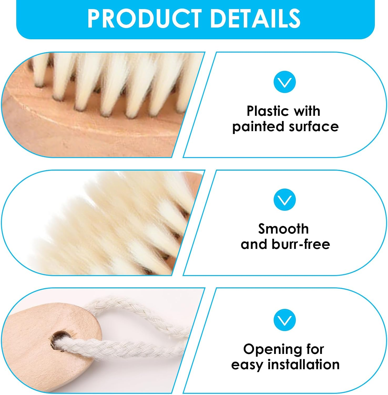 3 Pcs Baby Hair Brush with Ultra-Soft Goat Bristles Brush - Baby Cradle Cap Brush Set for Newborns & Toddlers, Natural Wooden Handle for Delicate Scalps, Perfect for Daily Care & Bath Time image number 5