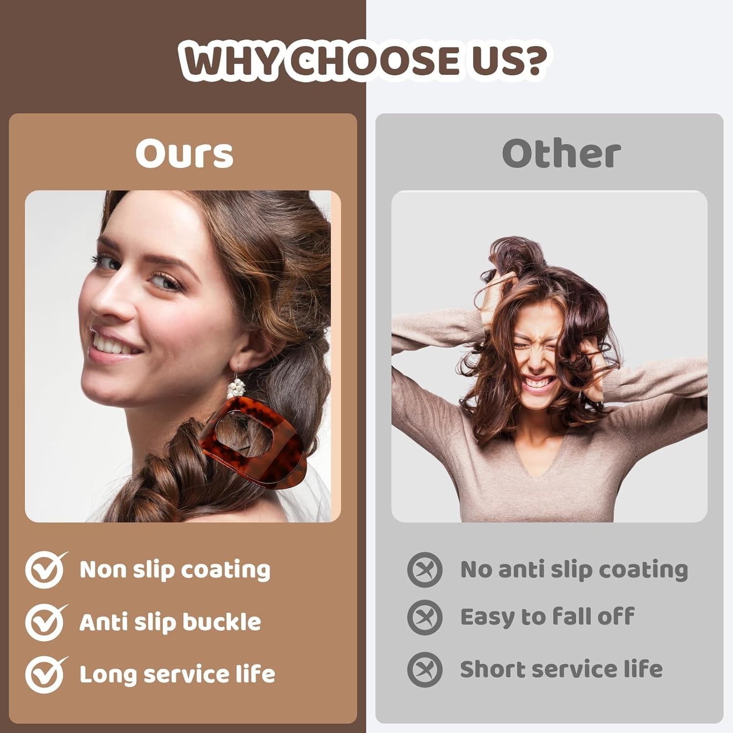 Flat Hair Claw, Pack of 4 Leopard Print Hair Clips for Women, Resin Material, Strong Hold for Thin and Thick Hair, Ideal for Everyday, Office, Sports and Leisure