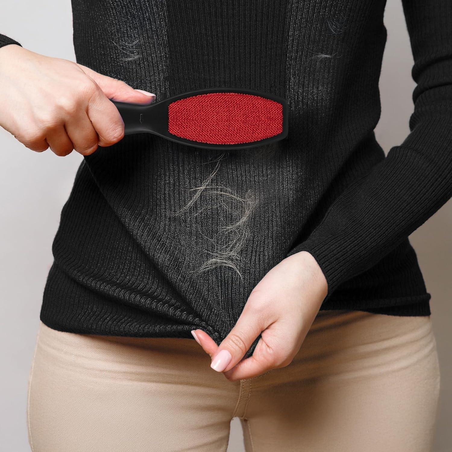 Double Sided Lint Pick-Up Brush for Pet Hair & Dust Remover &ndash; Two- Sided Lint Black Brush for Furniture, Clothes, Car Seats &ndash; Reusable Pet Hair Remover Tool for Dog & Cat Hair, Remove Brushes (2PCS)