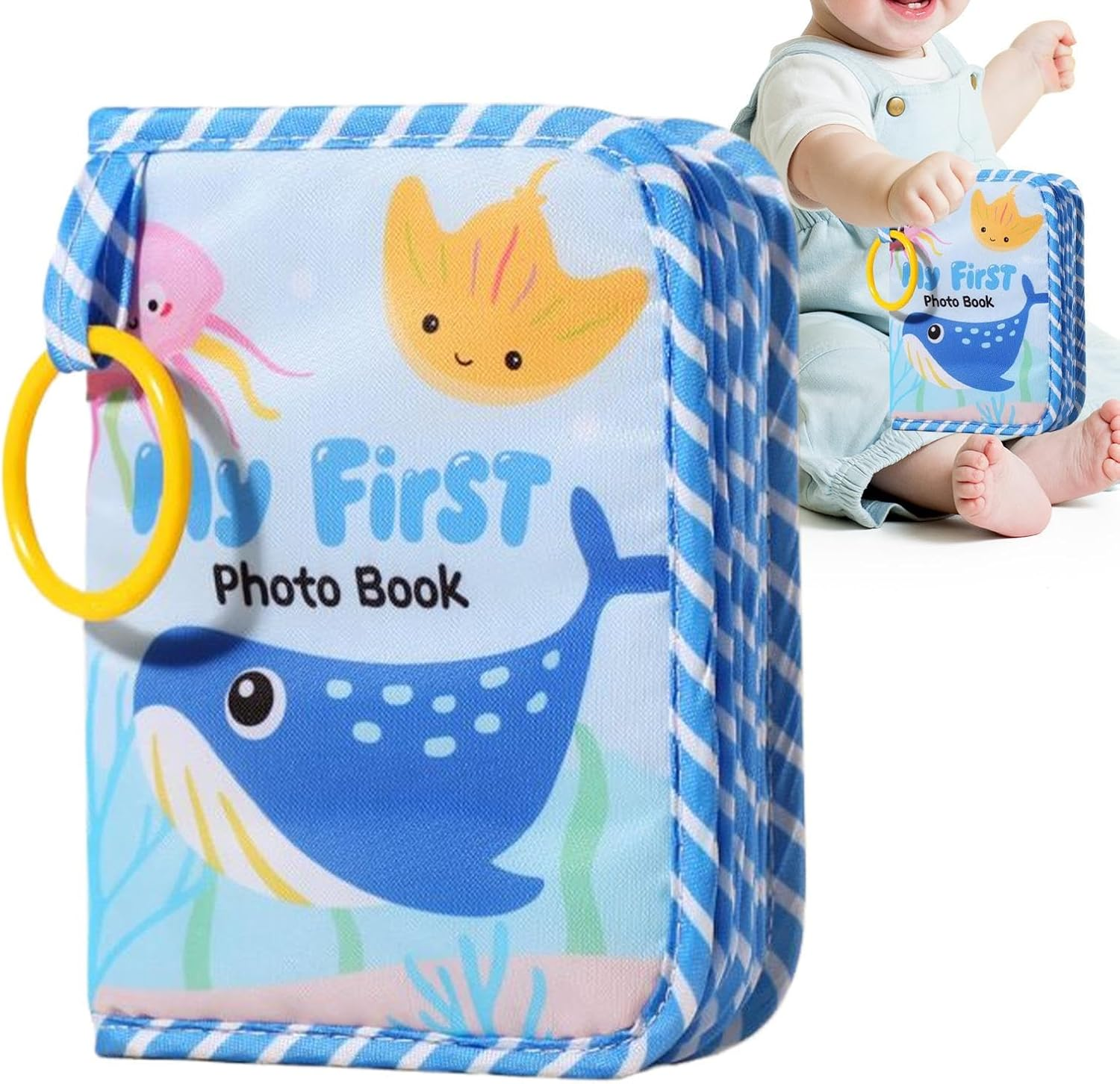 Baby'S First Photo Album | Baby First Photo Album - Soft Cloth Souvenir with Mirror Memory Keeping Keepsake for Parents Memories Birthday Family Kids