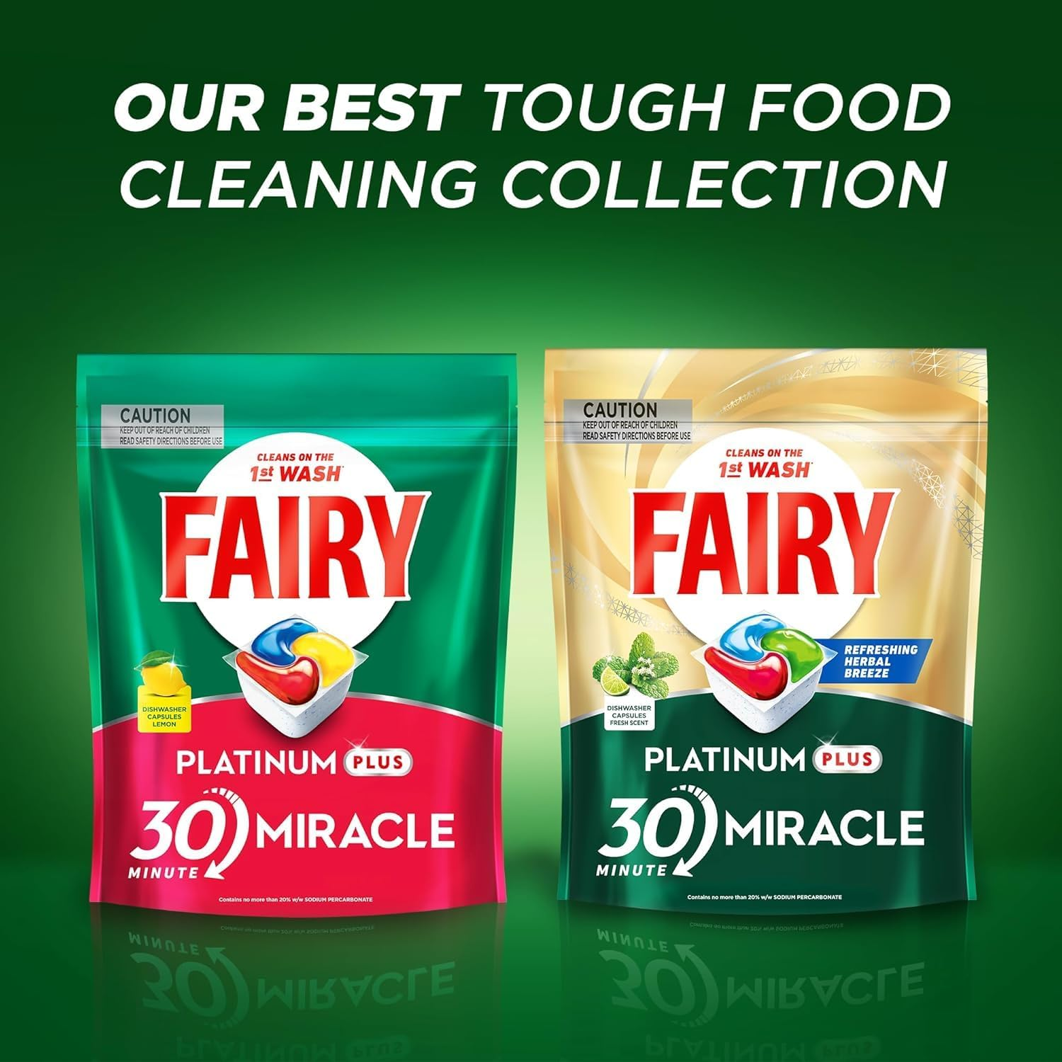 Fairy All in One Platinum plus Lemon Automatic Dishwasher Pouches 60 Dishwasher Capsules X3 image number 2