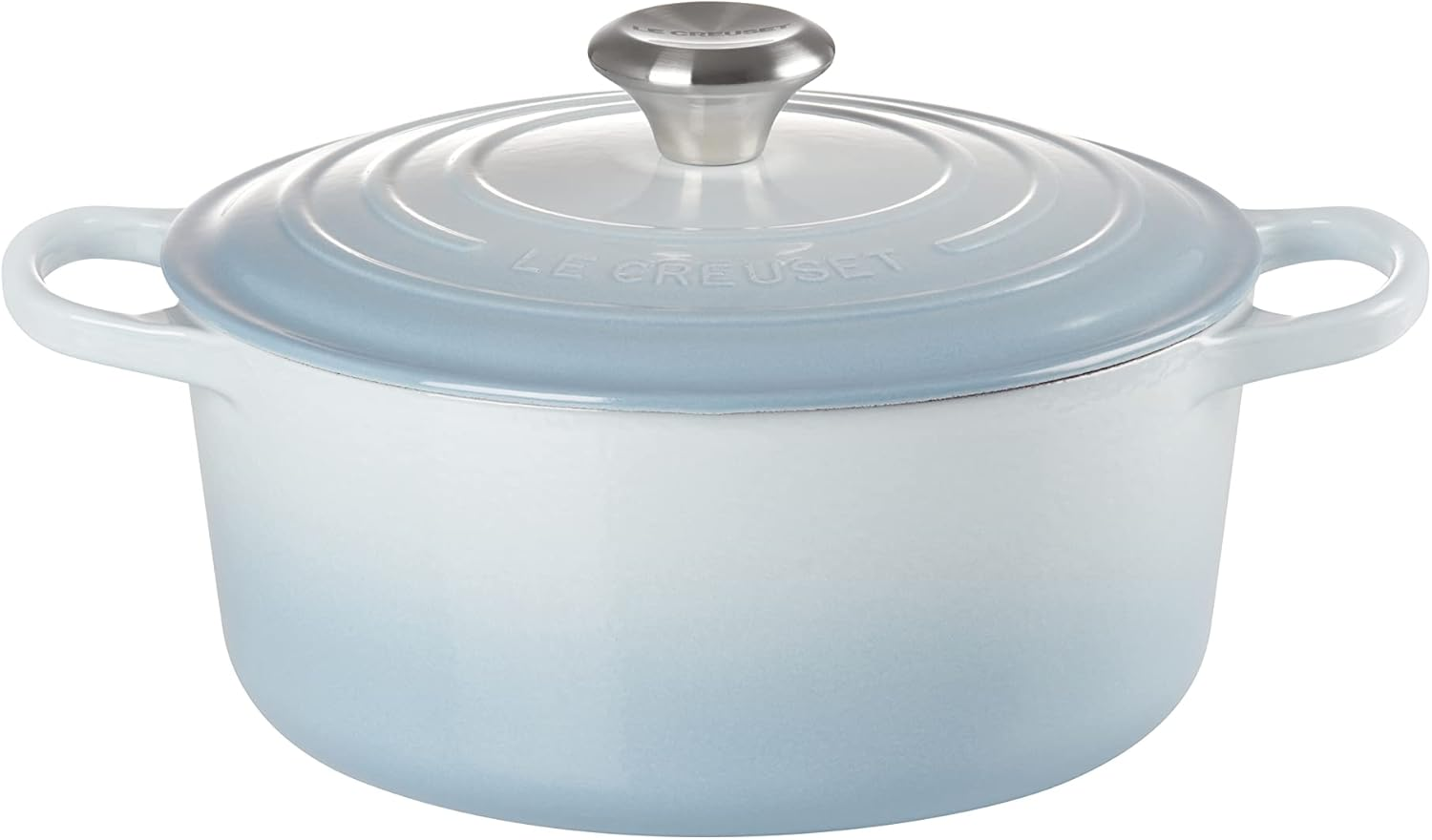 Le Creuset Signature Cast Iron round Casserole 26Cm - 5.3L Coastal Blue image number 4